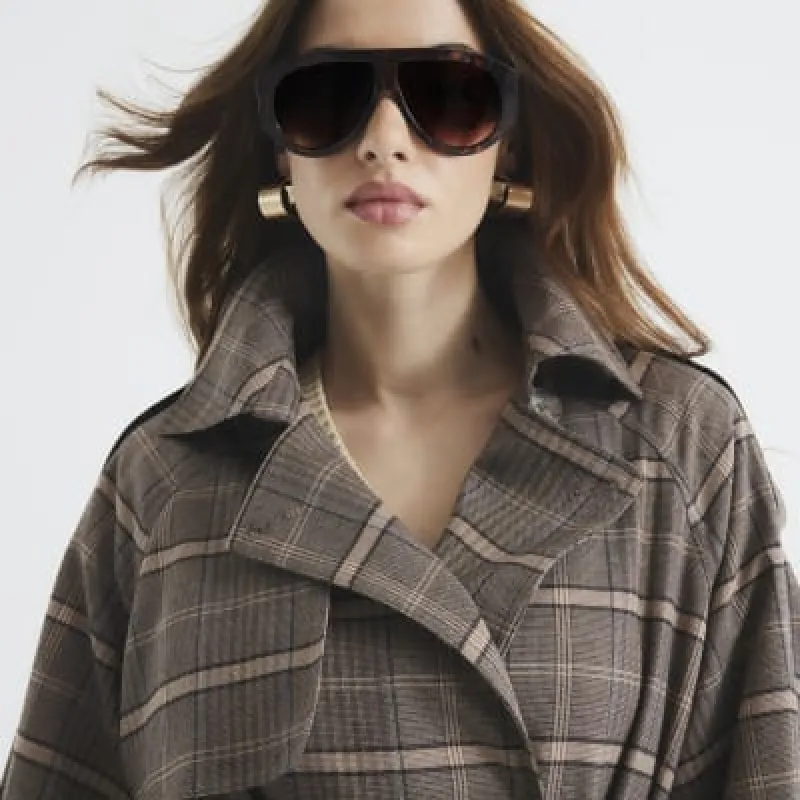 Tortoiseshell Chunky Aviator Sunglasses sold by River Island