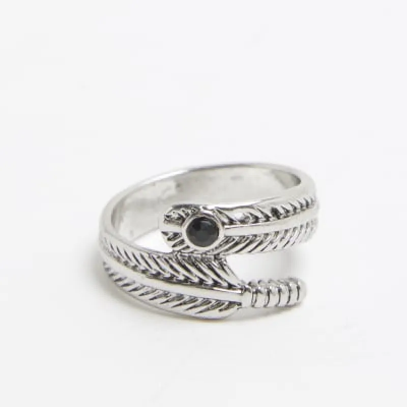 White Stone Feather Wrap Ring sold by River Island