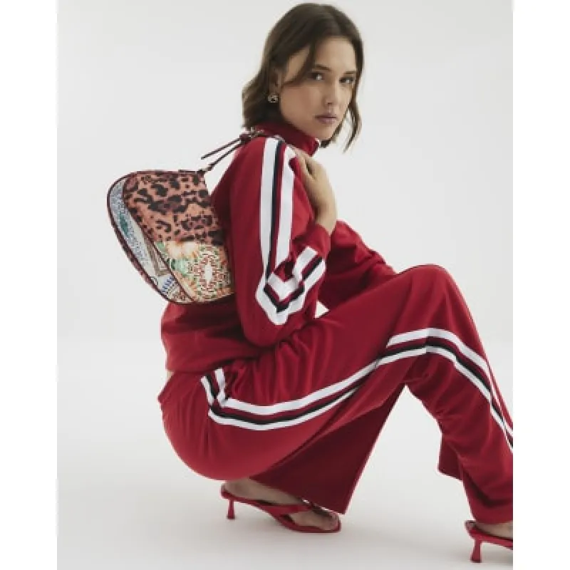 Cream Leopard Cherry Print Shoulder Bag sold by River Island