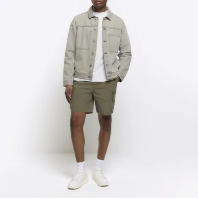 Khaki regular fit cargo shorts sold by River Island