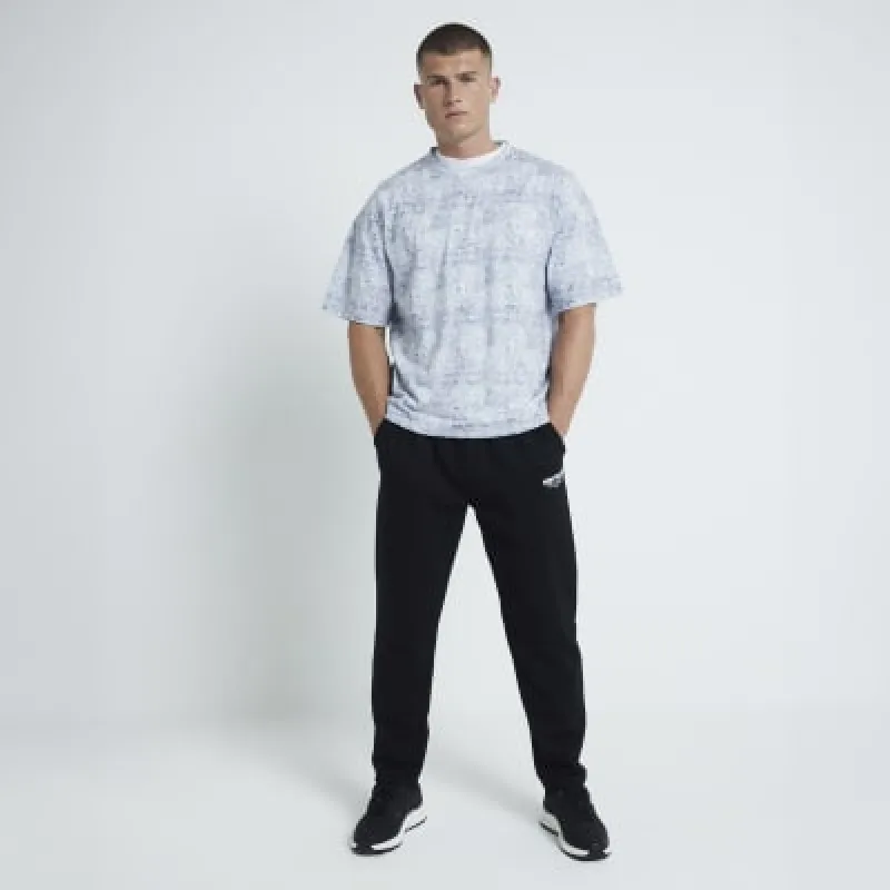 Blue Boxy fit paisley graphic t-shirt sold by River Island