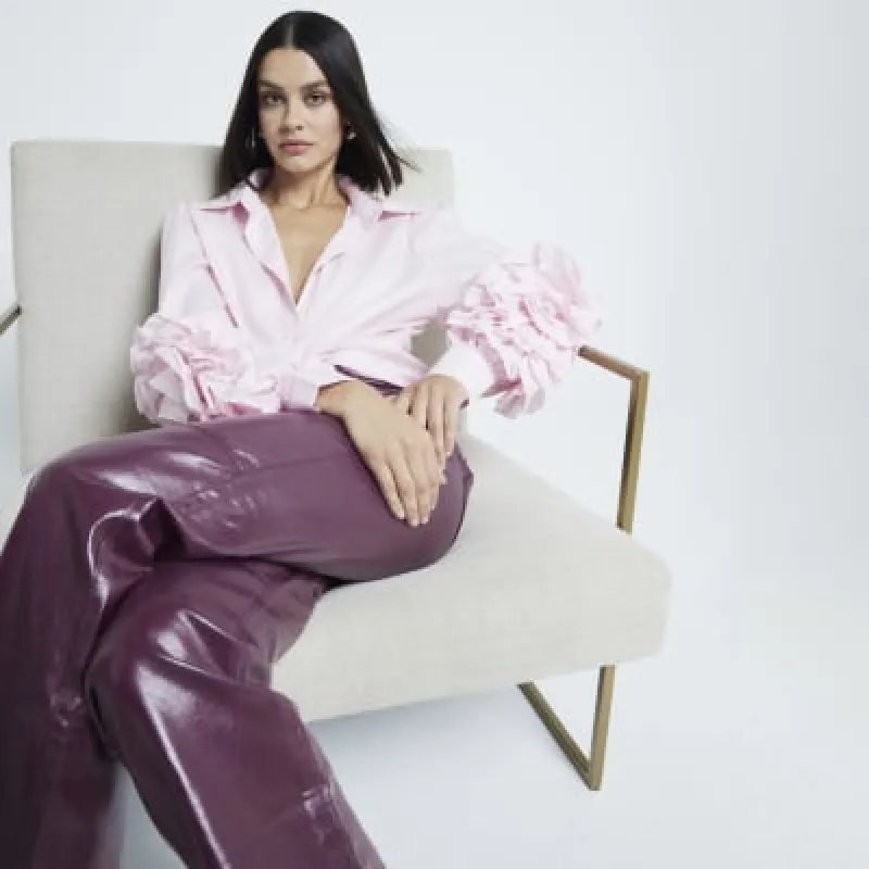 Pink Long Sleeved Corsage Shirt sold by River Island