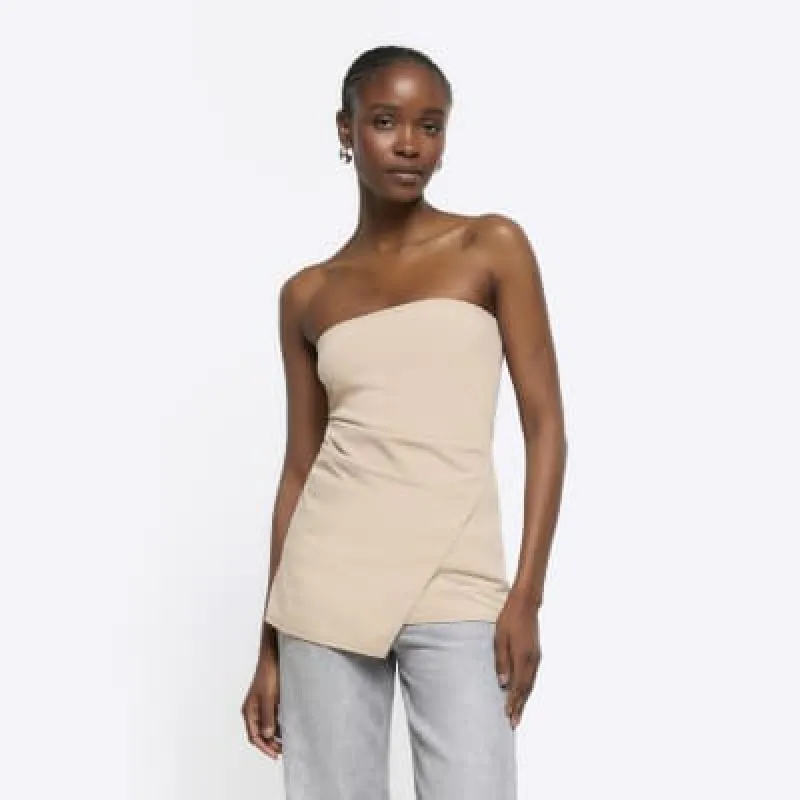 Stone bandeau asymmetric top sold by River Island