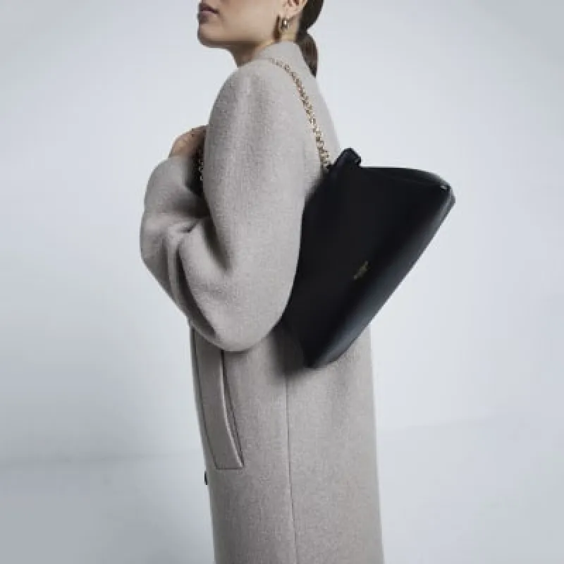 Black Frame Top Clutch Bag made by River Island