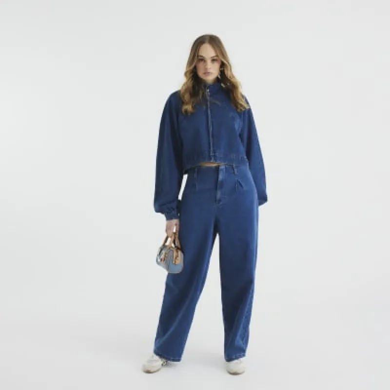 Blue Zip Batwing Jacket sold by River Island