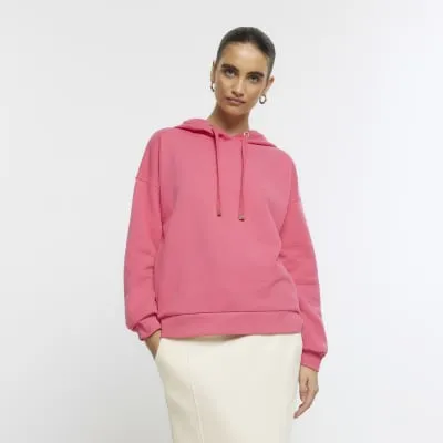 Pink plain hoodie sold by River Island