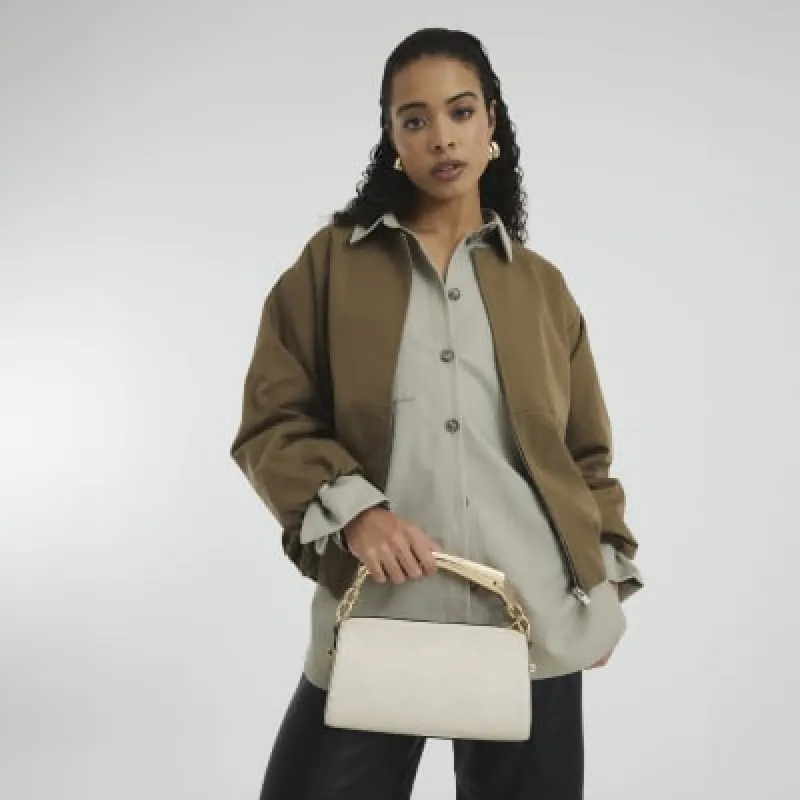 Cream Metal Handle Shoulder Bag sold by River Island