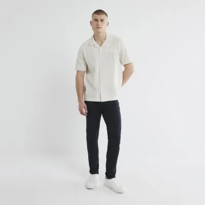 Navy Skinny Fit 5 Pocket Trousers sold by River Island