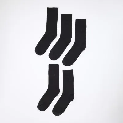 Black Japanese Circle Socks 5 Pack sold by River Island