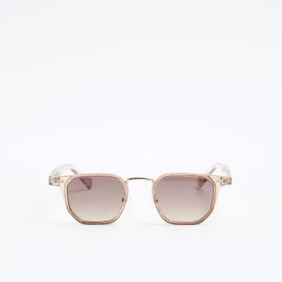 Beige Crystal Round Sunglasses sold by River Island