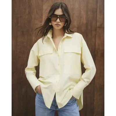 Yellow Long Sleeved Pocket Shirt sold by River Island