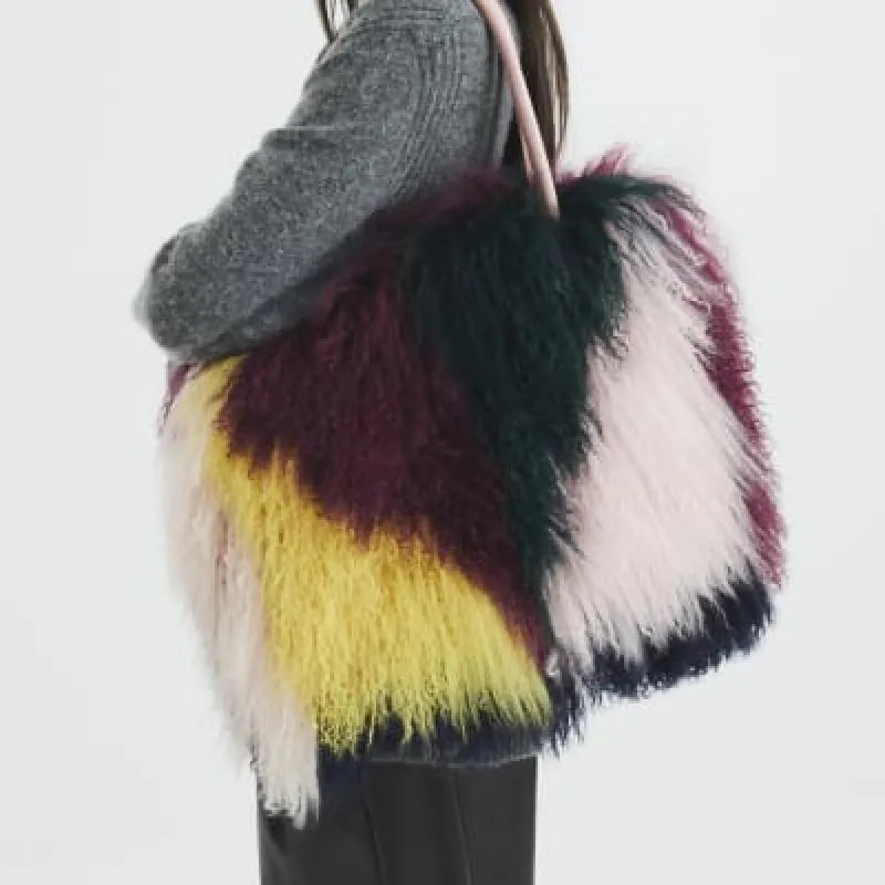 Multi Colour Shearling Tote Bag sold by River Island