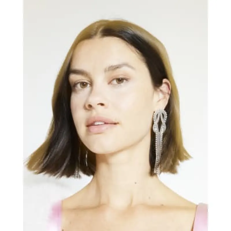 Silver Cupchain Long Earrings sold by River Island