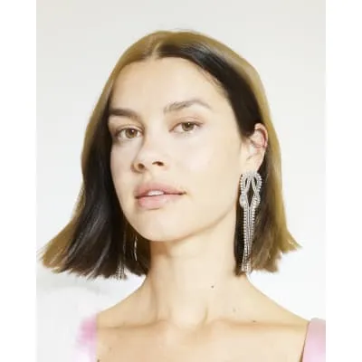 Silver Cupchain Long Earrings sold by River Island