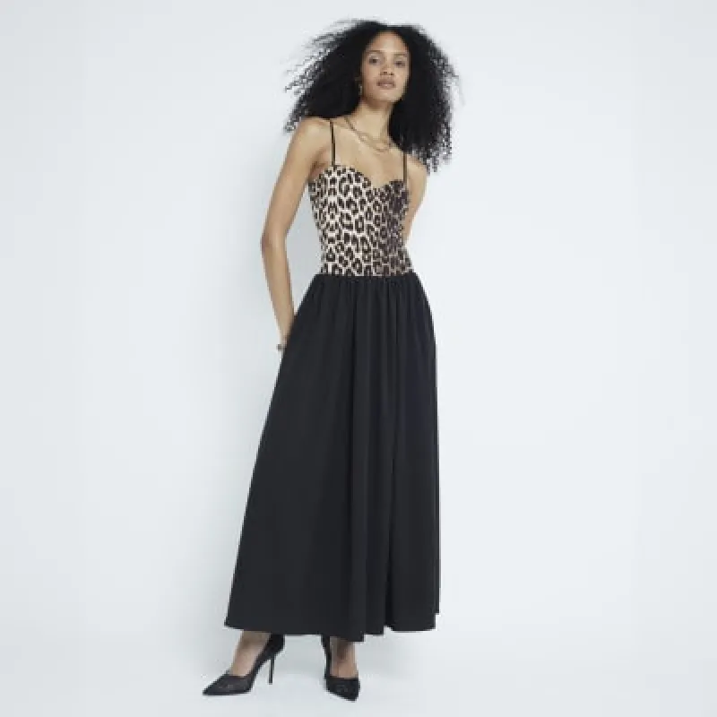 Brown Leopard Maxi Dress sold by River Island