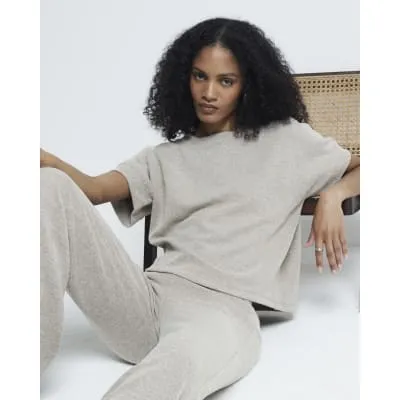 Gold Crochet T-shirt sold by River Island