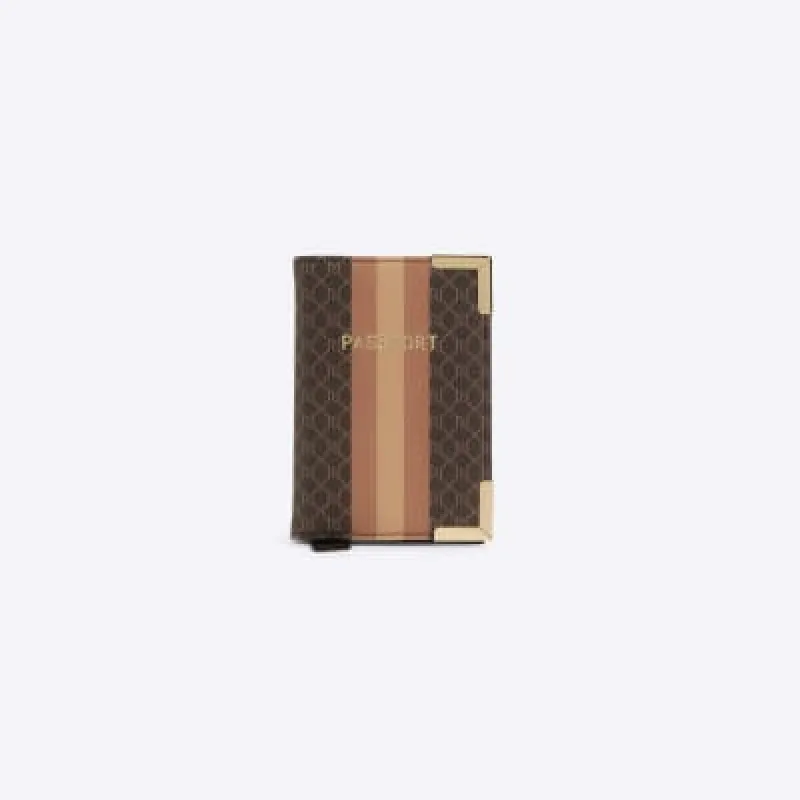 Brown RI monogram passport holder sold by River Island