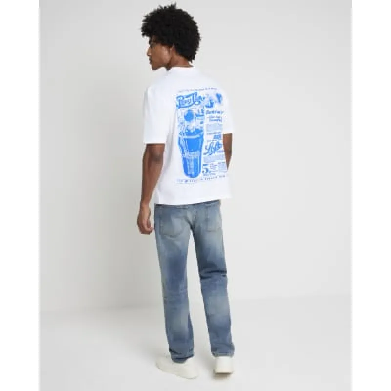 White regular fit Pepsi graphic t-shirt sold by River Island
