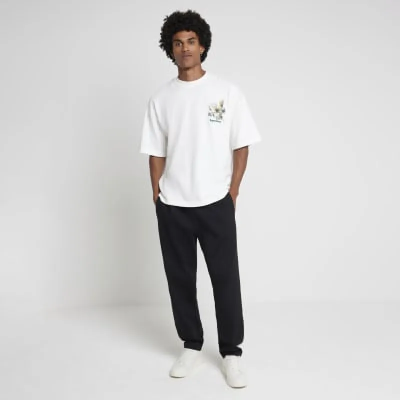 White Oversized fit graphic print t-shirt sold by River Island