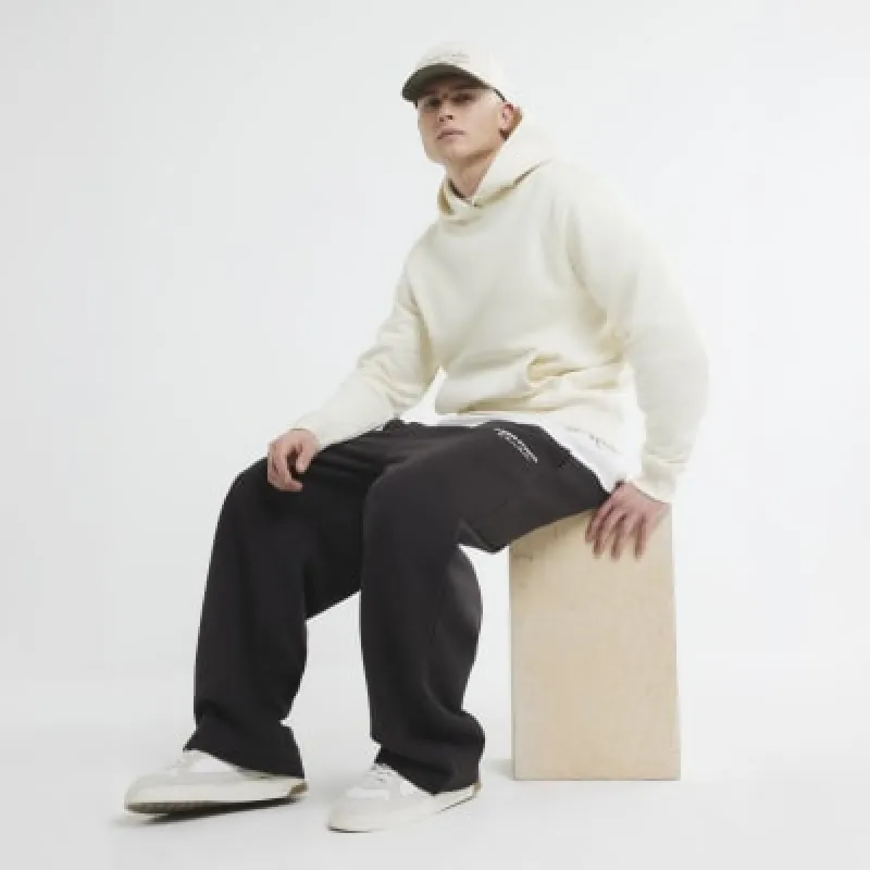 White Regular Fit Long Sleeve Hoodie sold by River Island