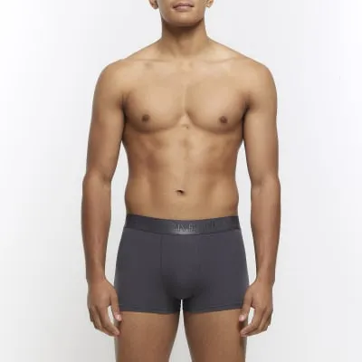 4 Pack grey RI cotton stretch trunks sold by River Island