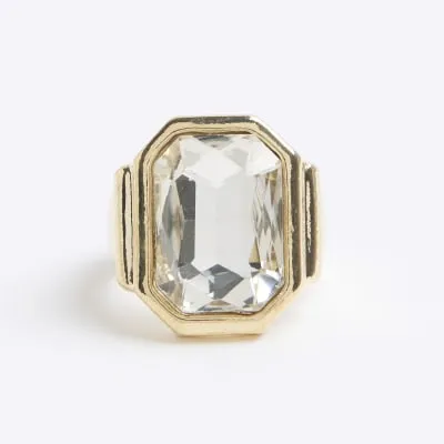 Gold Crystal Cocktail Ring sold by River Island