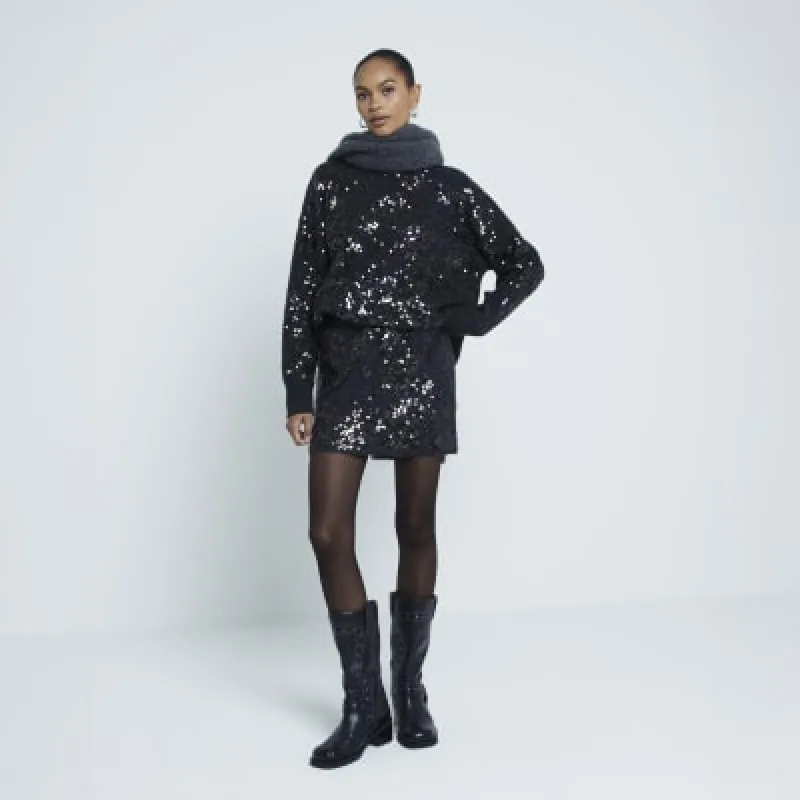Grey sequin mini skirt sold by River Island