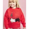 Mini Girls Red Sausage Dog Christmas Jumper sold by River Island