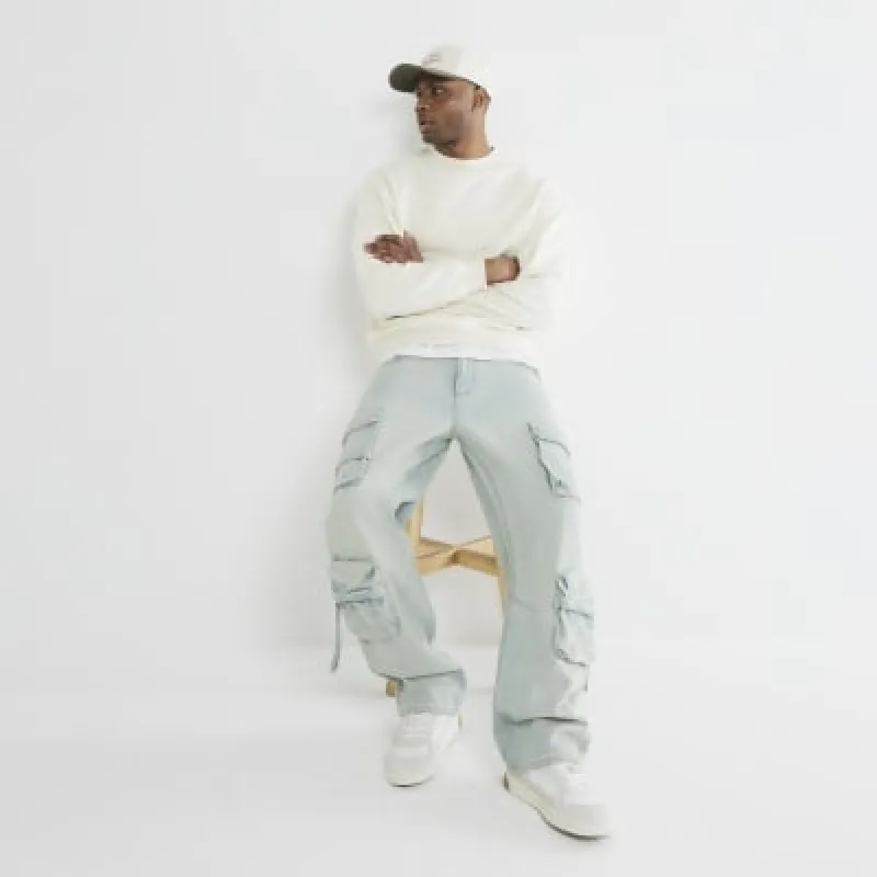 White Oversized Long Sleeve Sweatshirt sold by River Island