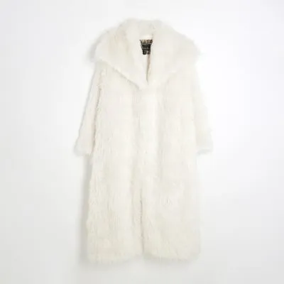 Plus Cream Faux Fur Maxi Coat sold by River Island