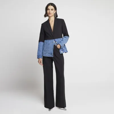 Black Hybrid Denim Blazer sold by River Island