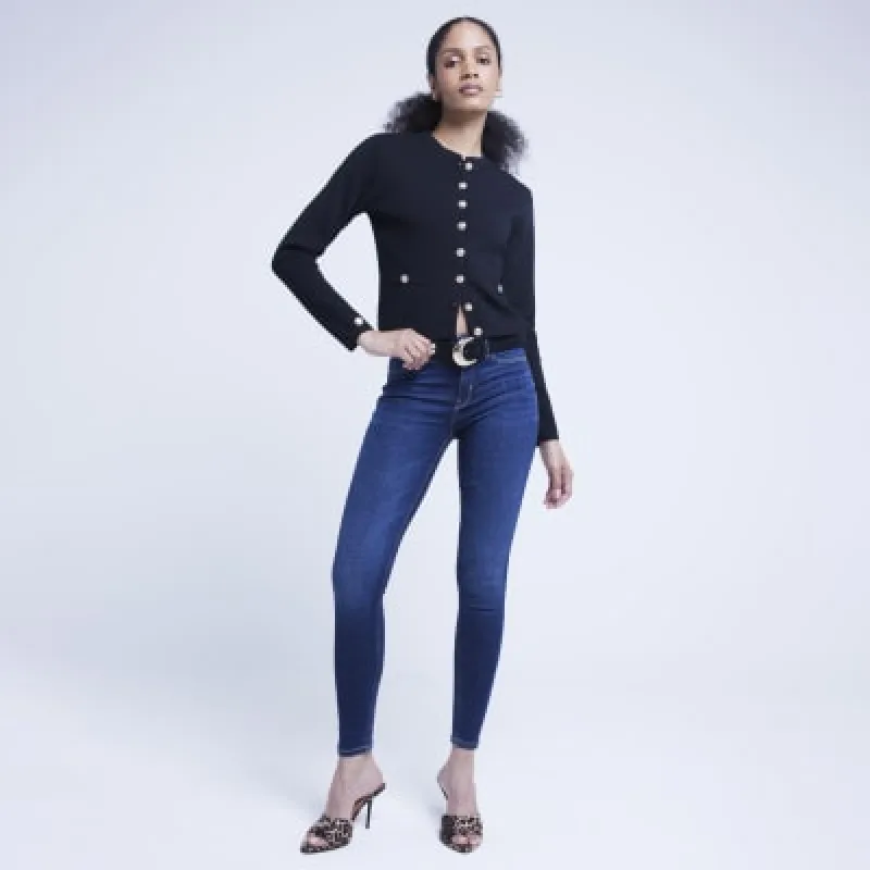 Blue Molly Mid Rise jeggings sold by River Island