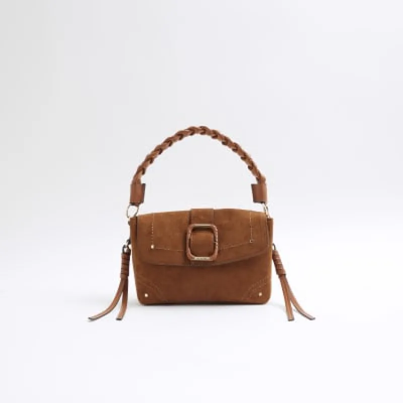 Brown Buckle Shoulder Bag sold by River Island