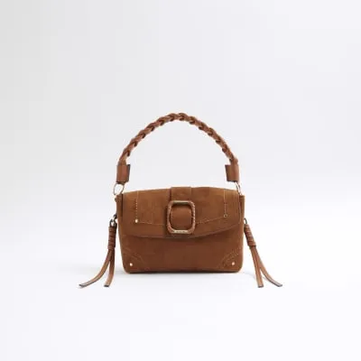 Brown Buckle Shoulder Bag sold by River Island