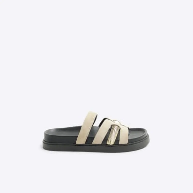 Beige Cut Out Sandals sold by River Island
