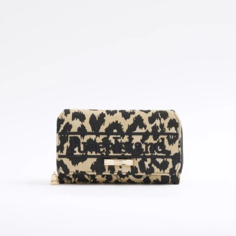 Beige leopard print purse sold by River Island