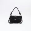 Black buckle shoulder bag sold by River Island