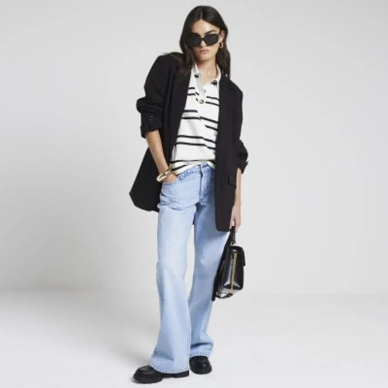 White Stripe Rugby Long Sleeve Top sold by River Island