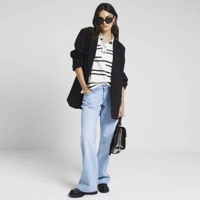 White Stripe Rugby Long Sleeve Top sold by River Island