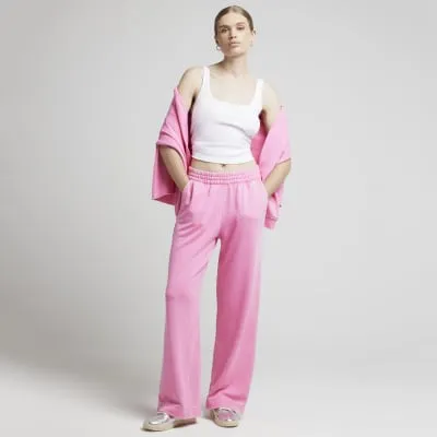 Pink Wide Leg Joggers sold by River Island