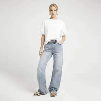 White lace trim t-shirt sold by River Island