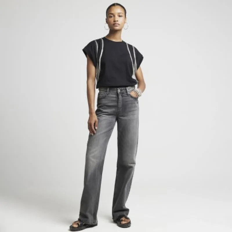 Black chain fringe t-shirt sold by River Island