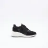 Black mesh panel zip wedge trainers sold by River Island