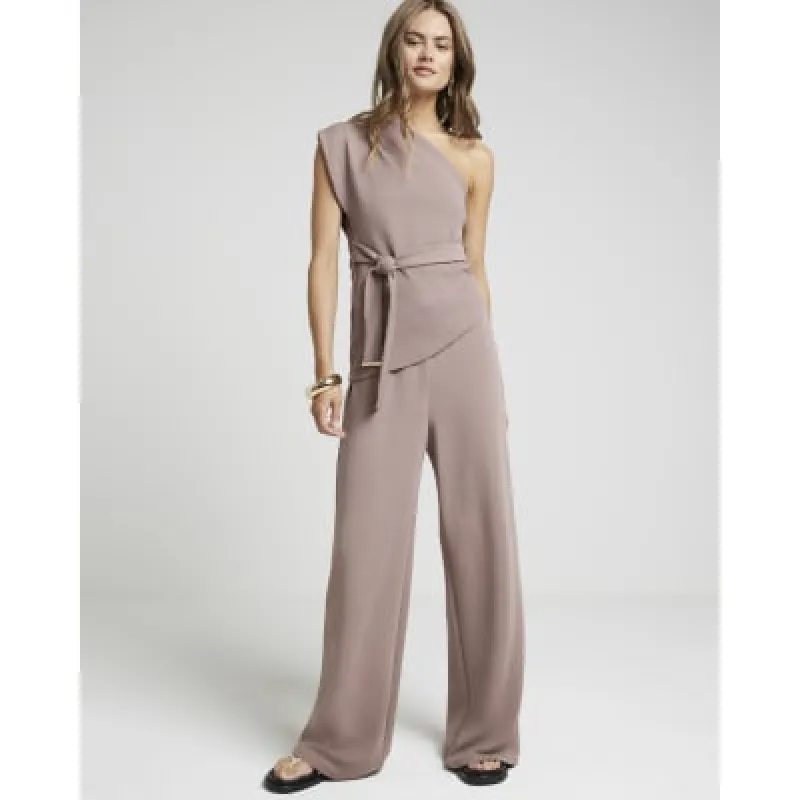 Brown Textured Wide Leg Trousers sold by River Island
