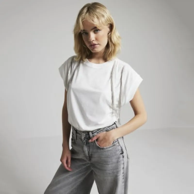 White Chain Fringe T-shirt sold by River Island