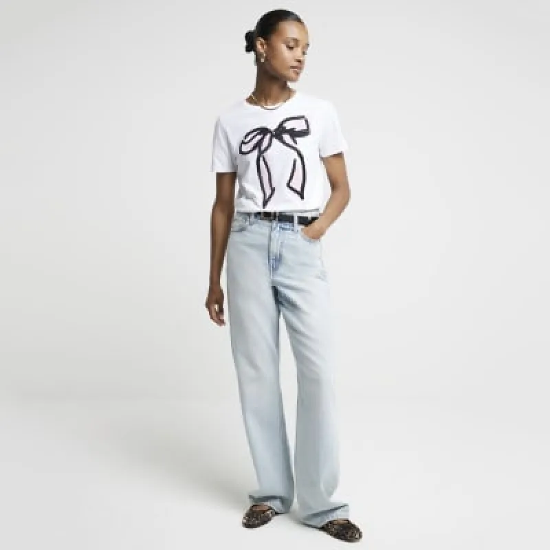 White bow t-shirt sold by River Island
