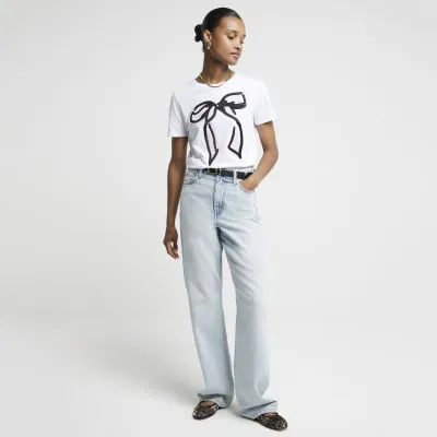 White bow t-shirt sold by River Island