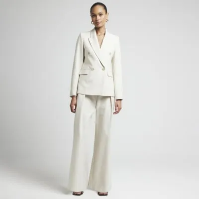 Beige linen blend blazer sold by River Island