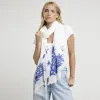 White Embroidered Lightweight Scarf sold by River Island