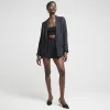 Black Linen Blend Scallop Hem Blazer sold by River Island